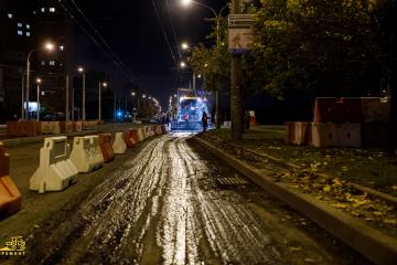 Ночное асфальтирование городских улиц Минска